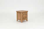 Distinctive wood occasional table with distressed handles