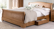 Explore the luxury of a solid oak super king bed