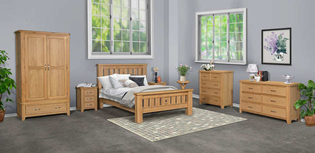 Dublin Super King Size Bed Natural Oak