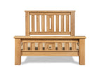 Sturdy super king bed frame made from natural oak.
