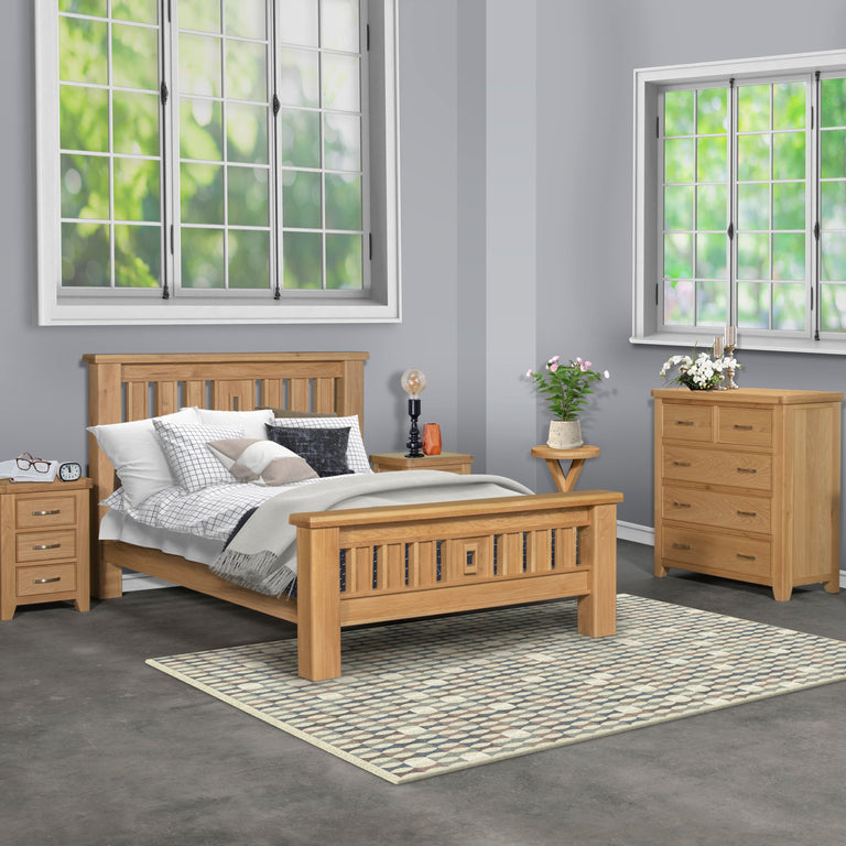 Dublin Double Bed Natural Oak