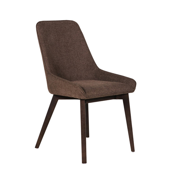 Stylish dining chair with rich textured fabric for a modern look.