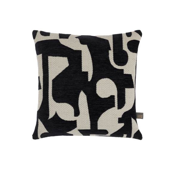 Elegant scatterbox cushion Soren 43x43 cm black for stylish interiors
