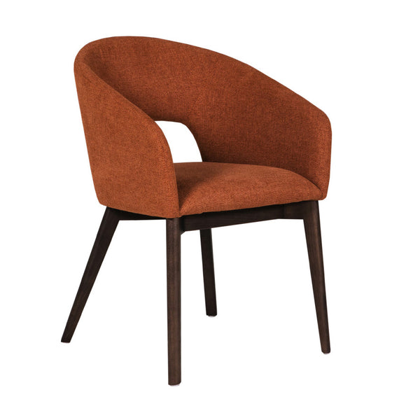 Upholstered dining chair in rich textured fabric