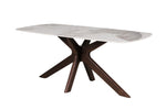 Modern wooden table with sintered stone top