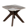 Chic walnut veneer side table for contemporary homes.
