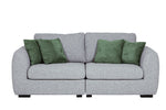 Comfortable Spencer 4 Seater Sofa Grey with contemporary scatter cushions