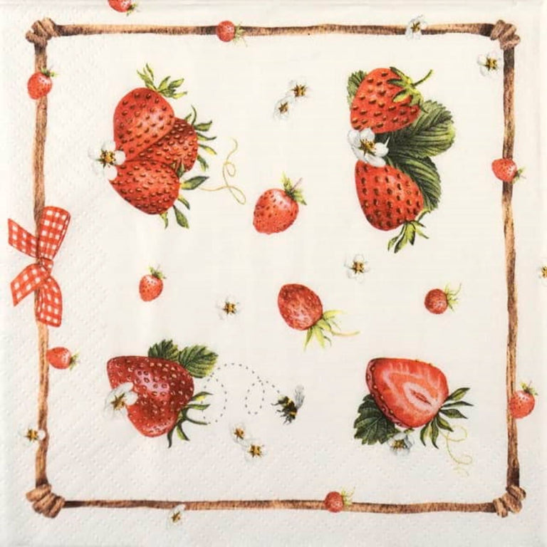 Paper Napkins Strawberry and Bumblebee