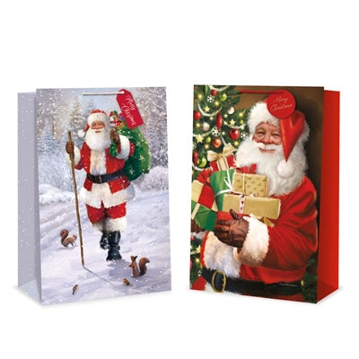 Christmas gift bag featuring Traditional Santa design