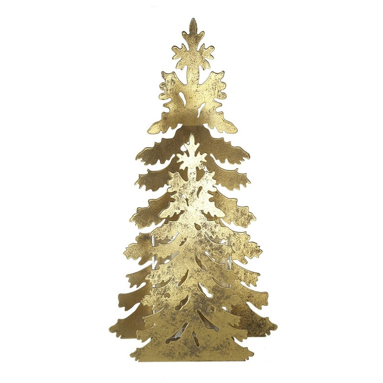 Tall Gold Christmas Tree Candle Holder