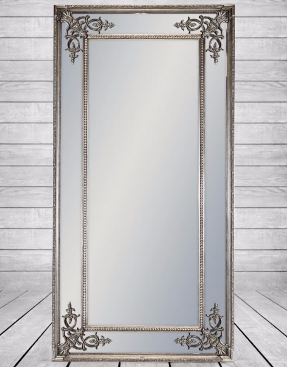 Tall Silver French Mirror