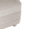 Upholstered in sleek natural fabric for a sophisticated look.
