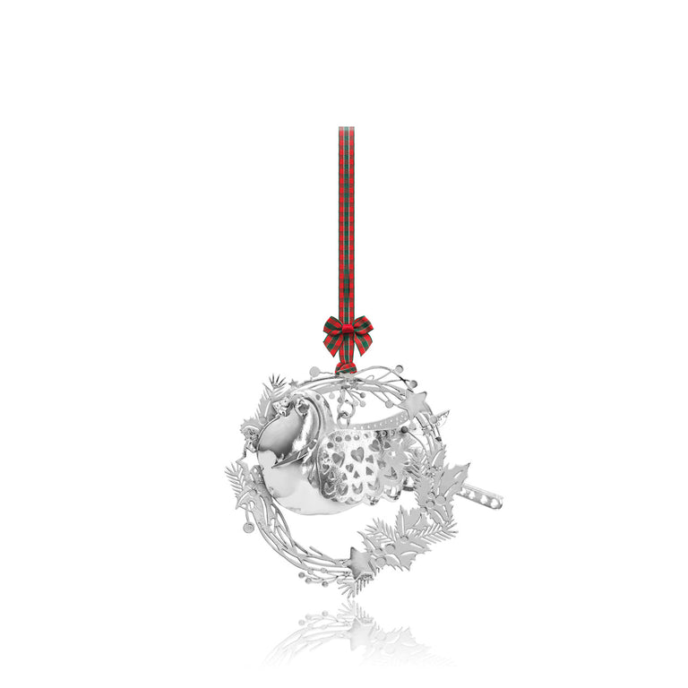 Tipperary Crystal Heirloom Decoration Robin with Wreath