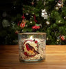Festive robin scene LED candle for Christmas decoration
