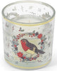 Christmas LED candle featuring robin scene and holly