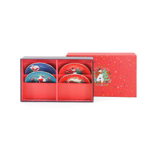 Christmas tableware Tipperary Crystal Set 4 Christmas Side Plates