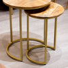 Tiya Nest Of 2 Side Tables Natural  picture of the metal gold frame