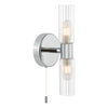 LED bathroom mirror lighting with Bolton polished chrome 2 wall light