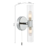 Bathroom 2 wall lights with polished chrome finish for sophistication