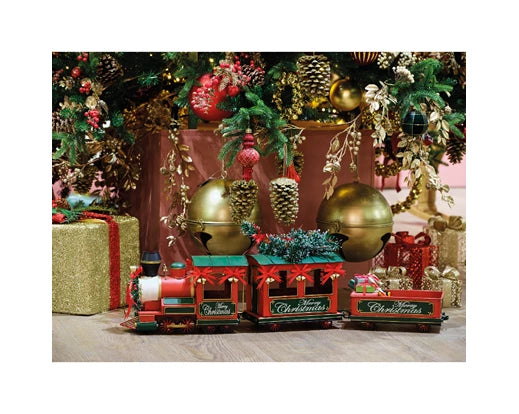 Train Iron Tree Gifts, Berries, Pinecones, Bells
