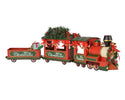 Train iron tree gifts with berries, pinecones, and bells Christmas decoration