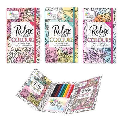 Colouring set ideal for relaxation on the go