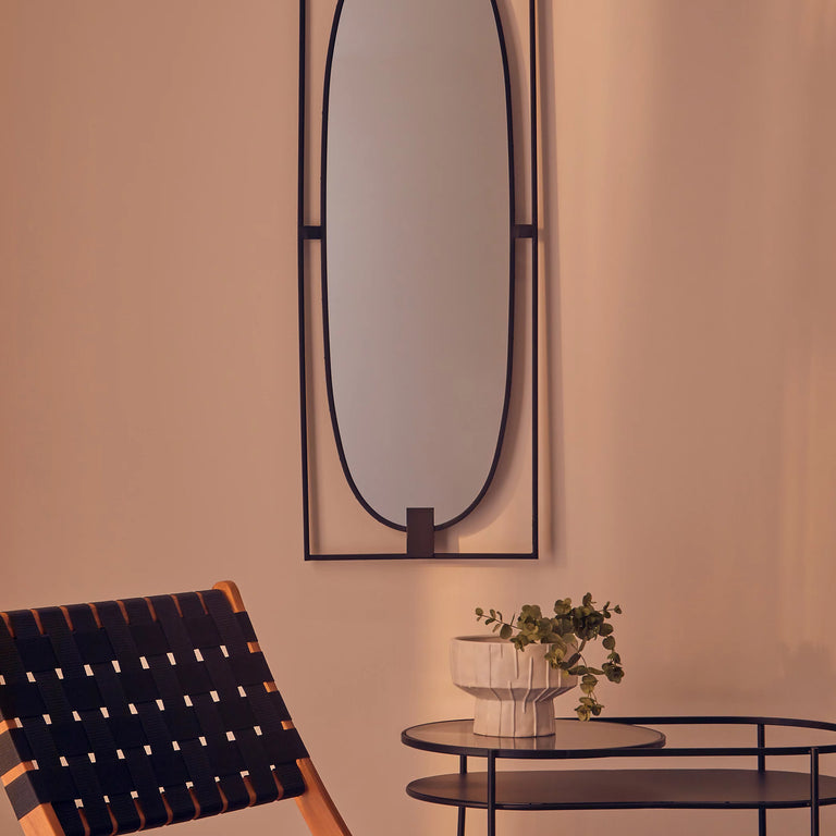 Trento Rectangular Wall Mirror Black
