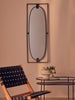 Trento Rectangular Wall Mirror Black lifestyle picture in the living room