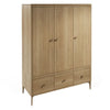 Spacious oak 3-door wardrobe