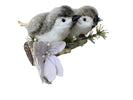 Birds Couple Figurine on a Christmas Decoration Loaf

