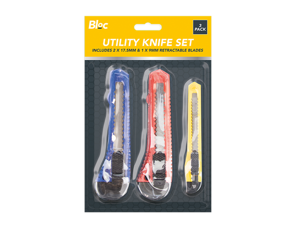 Utility Knife Set 3pk with snap-off features