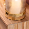 Elegant 30 cm gold tealight holder, Veda Hurricane design