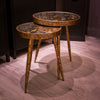 Elegant Vela Side Tables in gold finish
