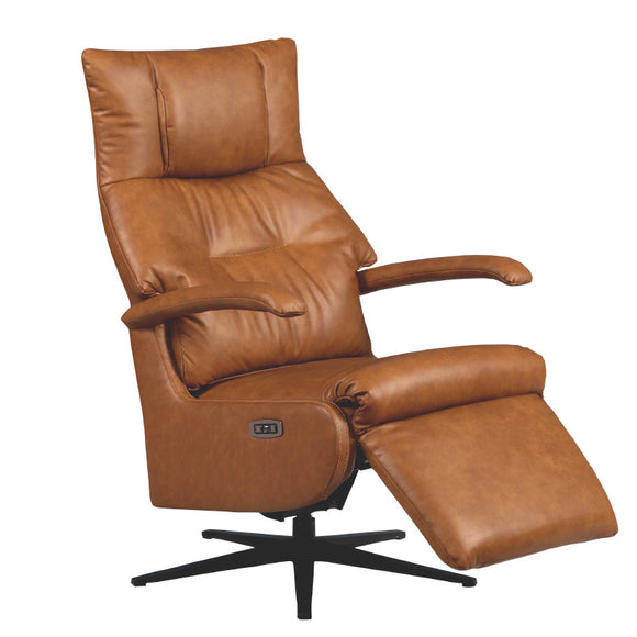 Stylish tan leather recliner chair for ultimate relaxation.