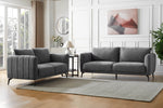 Stylish Vera 3 Seater Sofa Grey with Pocket-Sprung Seating