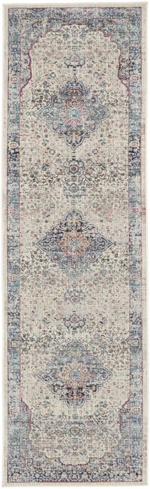 Nourison Vintage Kashan Rug 07 Ivory Blue - Runner