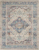 Vintage Kashan Blue Ivory Rug Runner for Bedroom and Hallways
