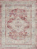 Vintage Kashan Rug 07 Red Ivory - Round damask rug in vibrant colors.
