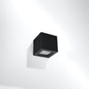 Sollux Lighting Wall Lamp Ceramic Leo Black in a minimalist style