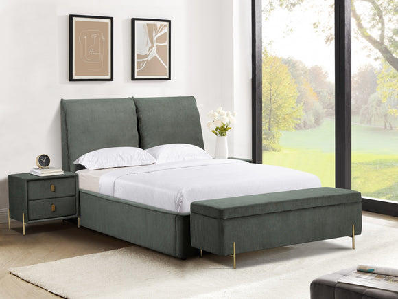 Waterford King Size Bed Grey 5FT featuring Gas-Lift storage and modern design.
