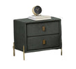 Green bedside lockers with storage drawers
