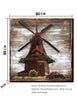 3D Metal and Wood Wall Art Featuring a Windmill Design
