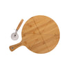 World Foods Pizza Board & Cutter Set with sustainably sourced bamboo
