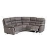 Stylish corner sofa with electric recliner in grey fabric
