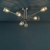 Semi-Flush Brushed Nickel and Crystal Zonda lighting for luxury
