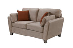 Small 2 Seater Sofa - Elysium Biscuit 2 Seater Sofa with Linen-Look Fabric