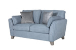 Small 2 Seater Sofa - Elysium Blue 2 Seater Sofa with Linen-Look Fabric