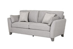 Grey three seater couch in linen-look breathable fabric