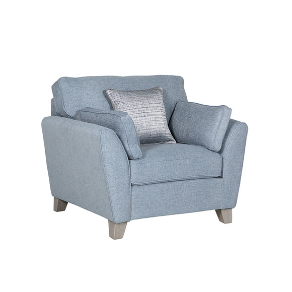 Elysium Armchair Blue with Linen Look Fabric