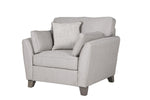 Small Armchair - Elysium Grey Armchair with Linen-Look Fabric